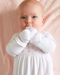 Pepa London Pink Hand Smocked Mittens