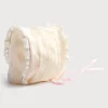 Pepa London Pink Lace Christening Bonnet with Frill (3mths-2yrs)