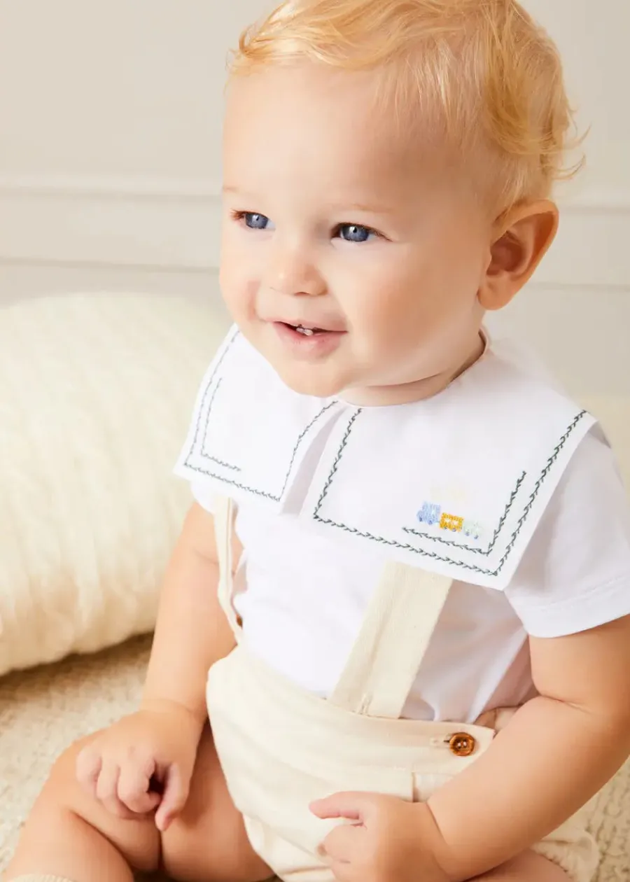 BOY Pepa London Plain Bloomers With Braces in White (6mths-2yrs)