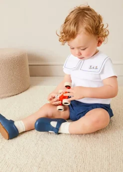 BOY Pepa London Plain Button Detail Bloomers in Blue (3mths-3yrs)