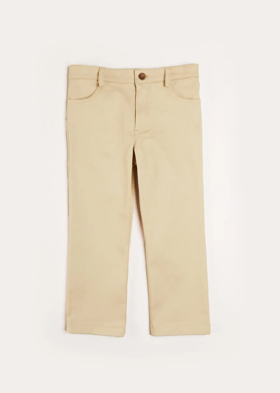 BOY Pepa London Plain Five Pocket Chino Trousers in Camel (4-10yrs)