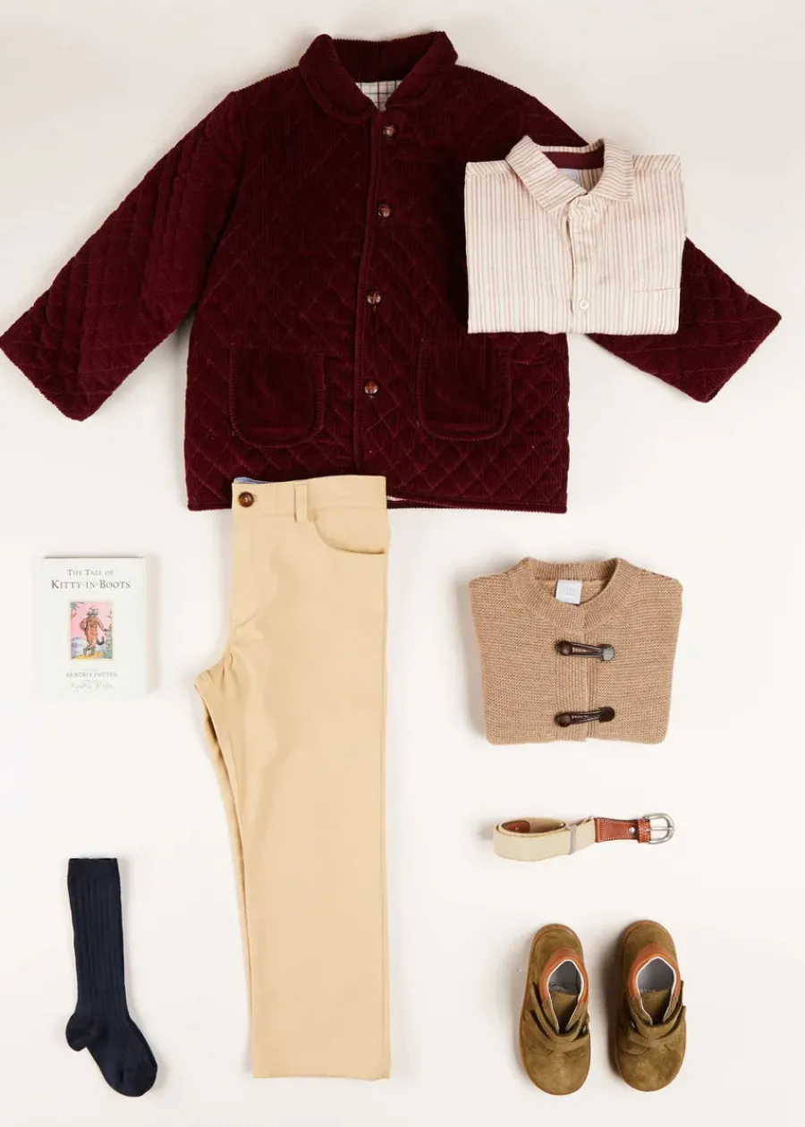 BOY Pepa London Plain Five Pocket Chino Trousers in Camel (4-10yrs)