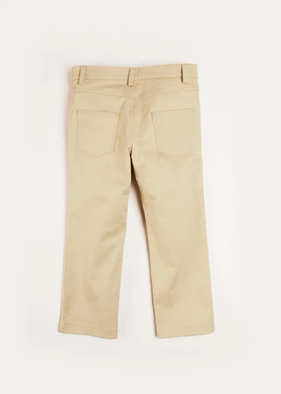 BOY Pepa London Plain Five Pocket Chino Trousers in Camel (4-10yrs)