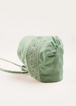 BOY Pepa London Plain Hand Smocked Bonnet in Green
