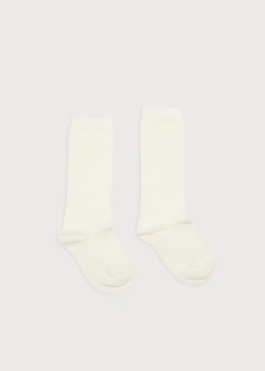 BOY Pepa London Plain high socks - Cream (0mths-10yrs)