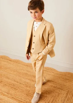 BOY Pepa London Plain Light Linen Blazer in Beige (4-10yrs)