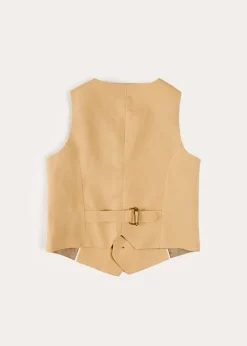BOY Pepa London Plain Light Linen Vest in Beige (4-10yrs)
