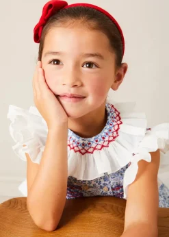 BOY Pepa London Plain Linen Hairband in Red