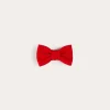BOY Pepa London Plain Linen Small Bow Hair Clip in Red