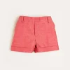BOY Pepa London Plain Linen Toddler Shorts in Red (12mths-4yrs)