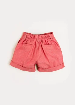 BOY Pepa London Plain Linen Toddler Shorts in Red (12mths-4yrs)