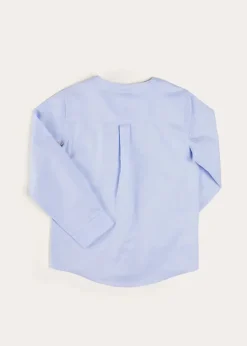 BOY Pepa London Plain Mao Collar Long Sleeve Shirt in Blue (4-10yrs)