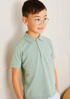BOY Pepa London Plain Short Sleeve Polo Top in Green (2-10yrs)