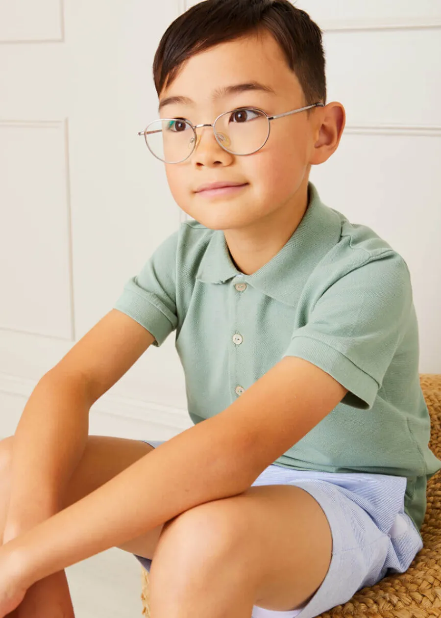 BOY Pepa London Plain Short Sleeve Polo Top in Green (2-10yrs)