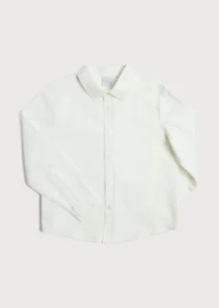 BOY Pepa London Polo Collar Long Sleeve Oxford Shirt in White (4-10yrs)