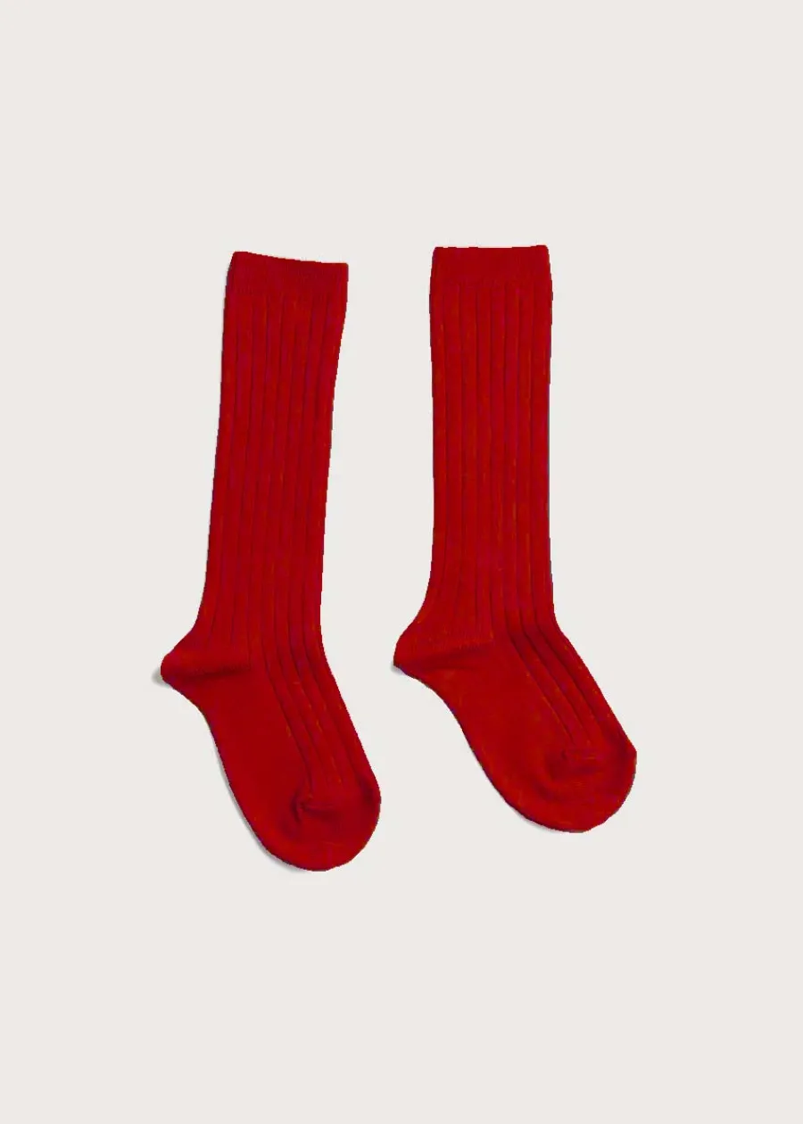 BOY Pepa London Ribbed Knee Socks in Red (0mths-10yrs)