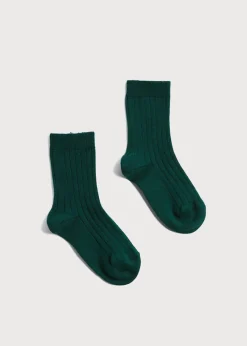 BOY Pepa London Ribbed short socks - Bottle Green (0mths-10yrs)