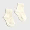 BOY Pepa London Ribbed Short Socks - Cream (0mths-10yrs)