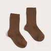 BOY Pepa London Ribbed Short Socks in Chocolate Brown (0mths-10yrs)