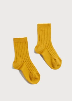 BOY Pepa London Ribbed Short Socks In Mustard (3mths-10yrs)