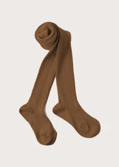 BOY Pepa London Ribbed Tights in Tobacco (0mths-10yrs)