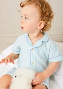 BOY Pepa London Rochester Striped All-In-One Pyjamas in Green (9mths-2yrs)