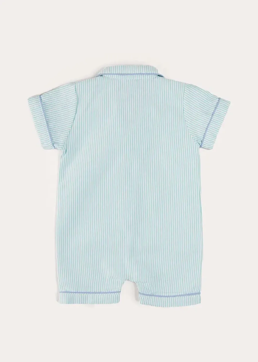 BOY Pepa London Rochester Striped All-In-One Pyjamas in Green (9mths-2yrs)