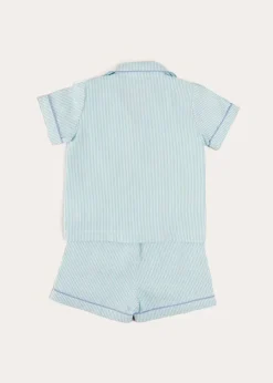 Pepa London Rochester Striped Short Sleeve Pyjamas in Green (18mths-10yrs)