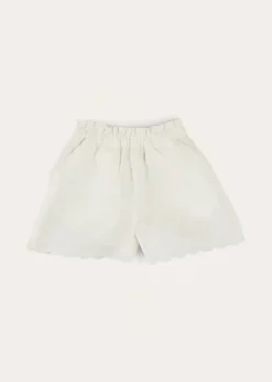 Pepa London Scallop Trim Embroidered Shorts in White (2-10yrs)