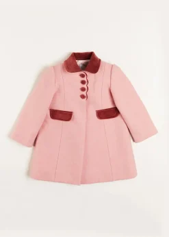 Pepa London Single Breasted Scallop Detail Coat in Pink (2-10yrs)