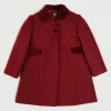Pepa London Single Breasted Scallop Detail Coat In Burgundy (12mths-10yrs)