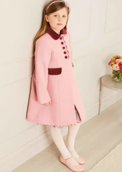 Pepa London Single Breasted Scallop Detail Coat in Pink (2-10yrs)