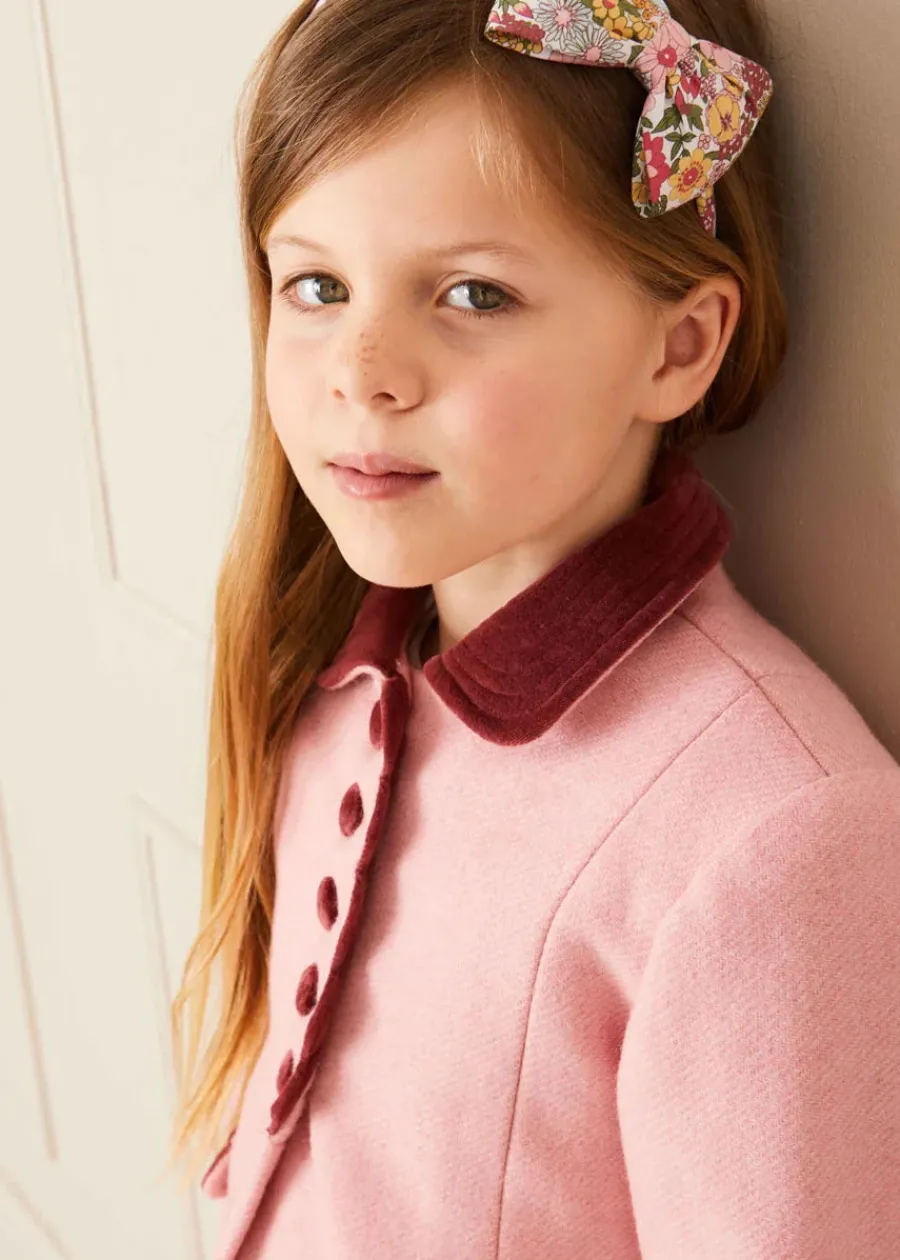 Pepa London Single Breasted Scallop Detail Coat in Pink (2-10yrs)