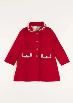 Pepa London Single Breasted Wool Coat in Red (4-10yrs)