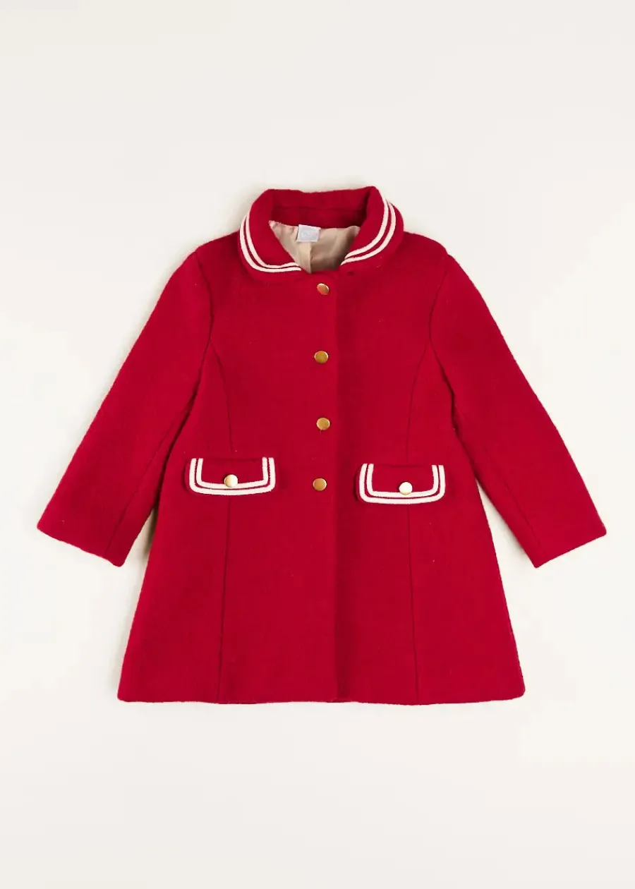 Pepa London Single Breasted Wool Coat in Red (4-10yrs)