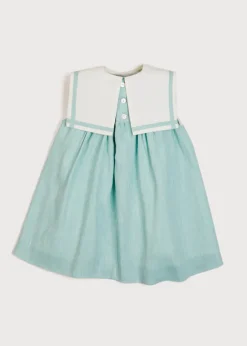 Pepa London Sleeveless Trapeze Dress With Bow Detail in Green (12mths-10yrs)