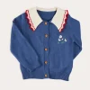 Pepa London Statement Collar Floral Embroidery Cardigan in Navy (2-10yrs)
