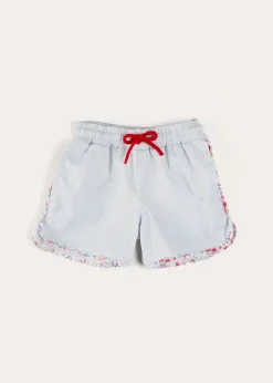 BOY Pepa London Striped Contrast Trim Swim Shorts in Blue (2-10yrs)
