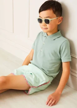 BOY Pepa London Striped Swim Shorts in Green (2-8yrs)