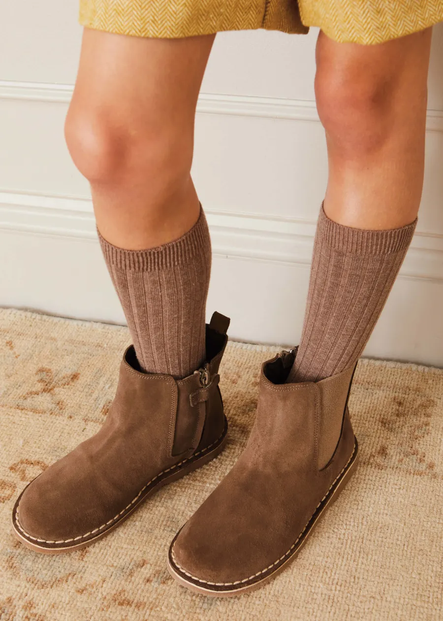 BOY Pepa London Suede Ankle Boots in Brown (24-34EU)