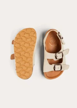 BOY Pepa London Suede Buckle Detail Strappy Sandals in Beige (21-27EU)