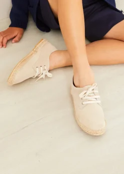 BOY Pepa London Suede Lace-up Espadrilles in Beige (24-35EU)
