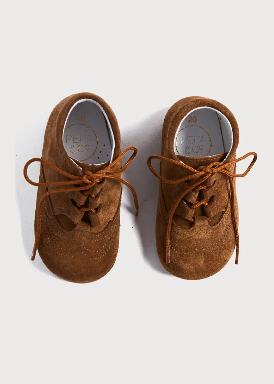 BOY Pepa London Suede Oxford Baby Booties in Brown (20-24EU)