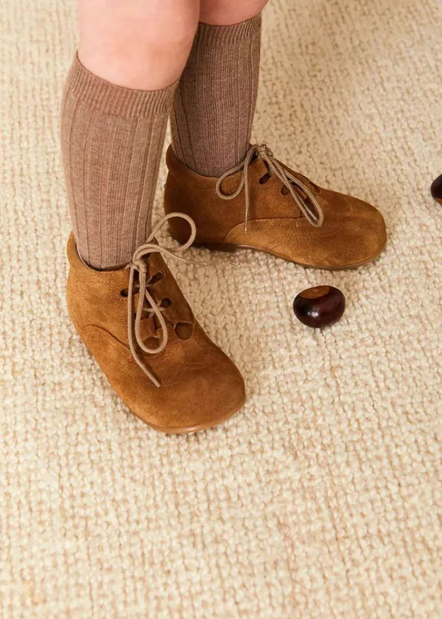BOY Pepa London Suede Oxford Baby Booties in Brown (20-24EU)
