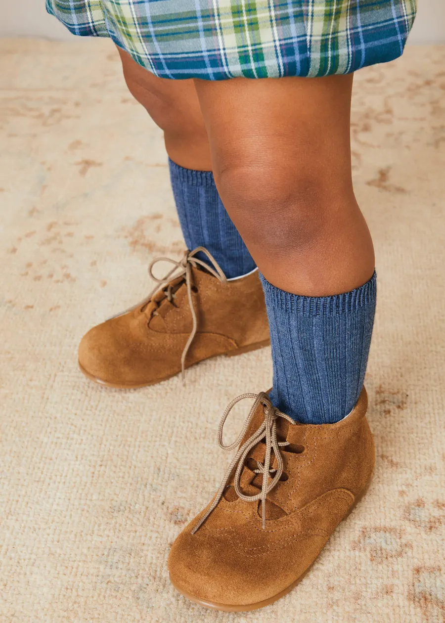 BOY Pepa London Suede Oxford Baby Booties in Brown (20-24EU)