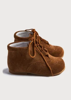 BOY Pepa London Suede Oxford Baby Booties in Brown (20-24EU)