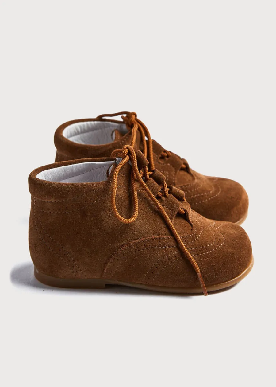 BOY Pepa London Suede Oxford Baby Booties in Brown (20-24EU)