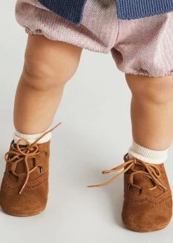 BOY Pepa London Suede Oxford Pram Booties in Brown (17-20EU)