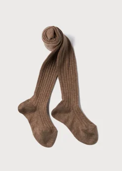 BOY Pepa London Taupe Ribbed Tights (0mths-10yrs)