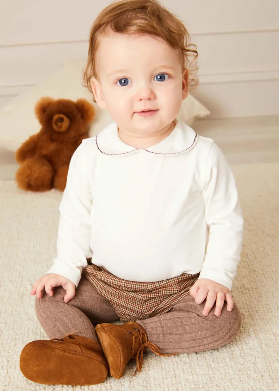 BOY Pepa London Taupe Ribbed Tights (0mths-10yrs)